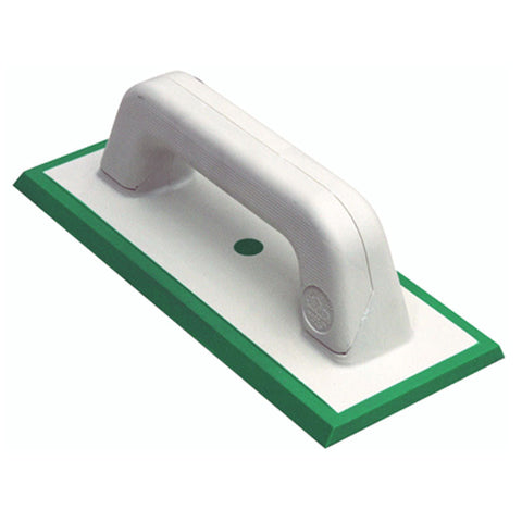 Raimondi hard green rubber rectangular grout float 115x250mm with white handle