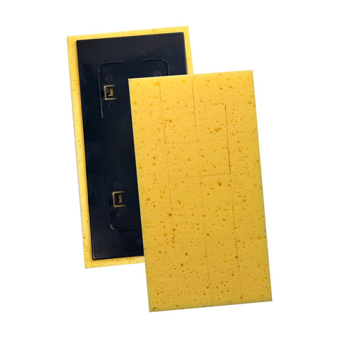 Panther Grout Cleanup replacement sponges: small (140x280mm) & large (180x335mm), yellow cut design for efficient water re...