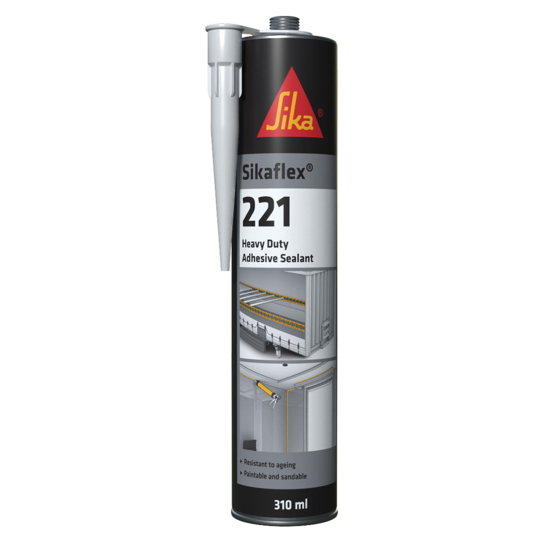 Sikaflex®-221 – 300 ml white multipurpose sealant cartridge