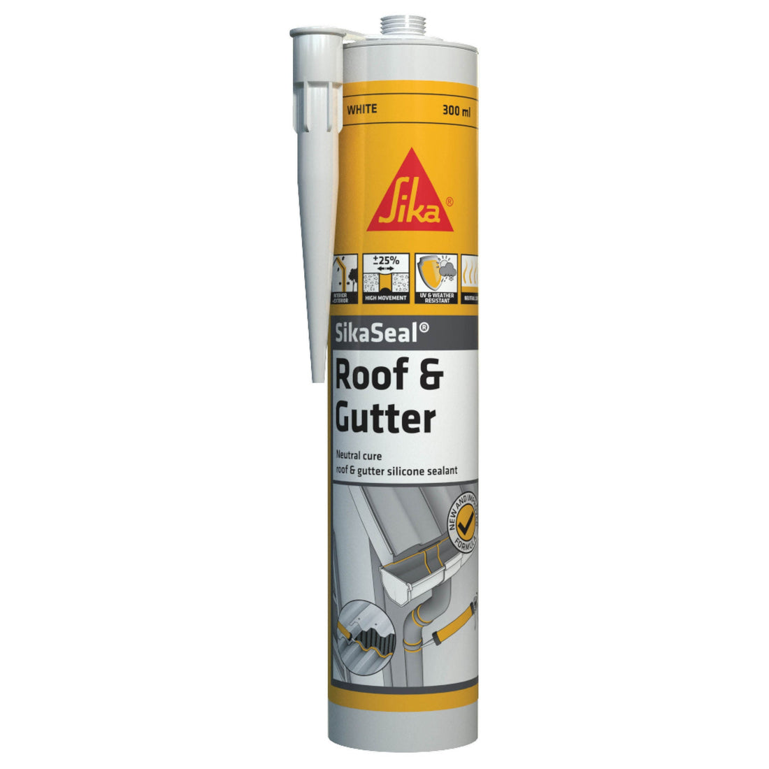 SikaSeal® Roof & Gutter – 300 ml neutral cure silicone cartridge