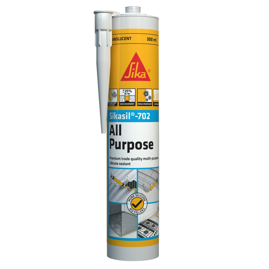 Sikasil®-702 – 300 ml premium neutral cure silicone cartridge