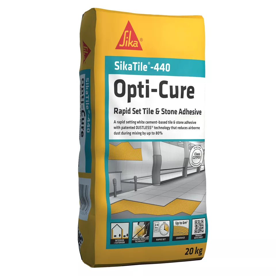 SikaTile-440 Opti-Cure rapid-setting tile and stone adhesive 20kg bag