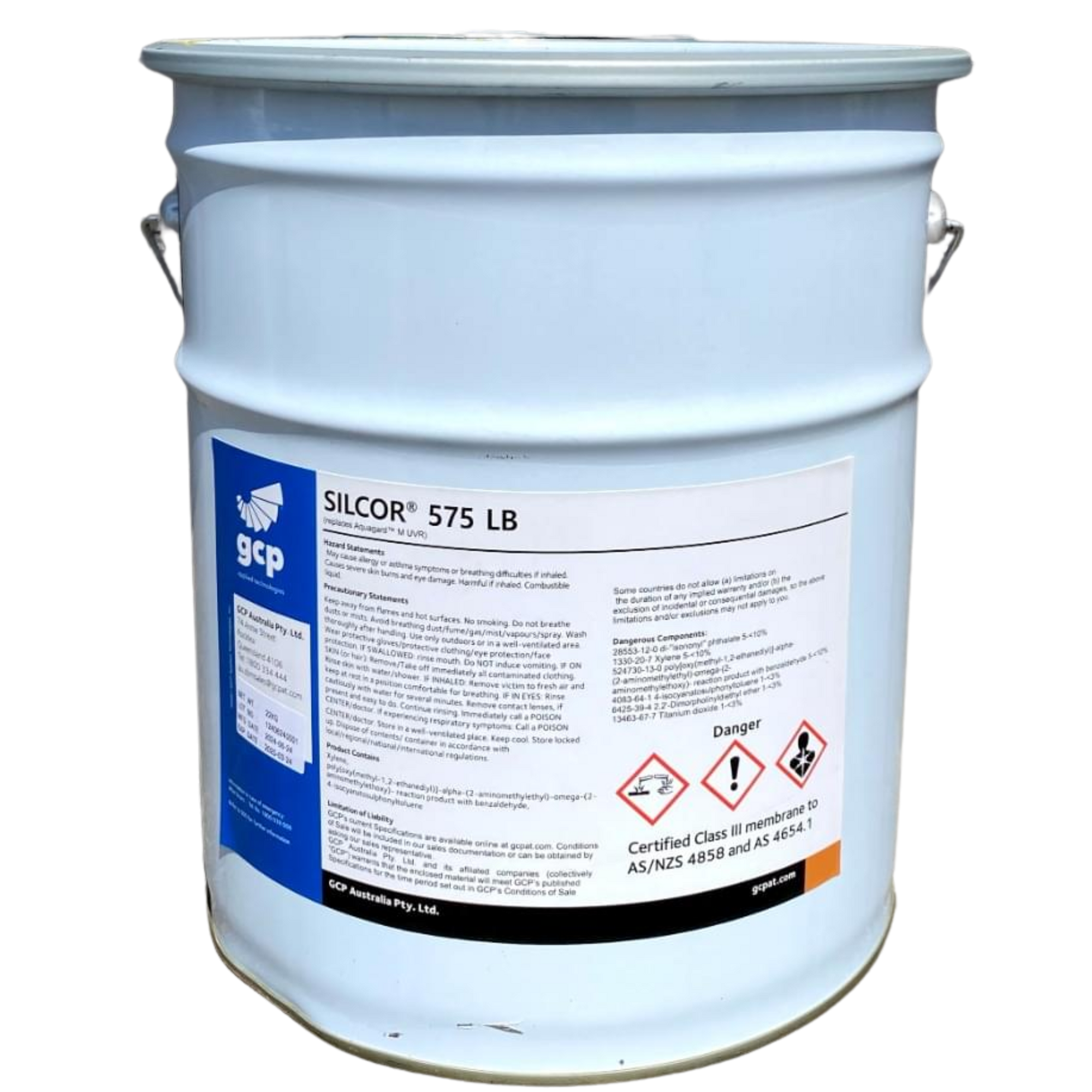 Silcor 575 LB 20L pail: one-part polyurethane waterproofing membrane, AS4654.1/AS4858 Class III certified for balconies, w...