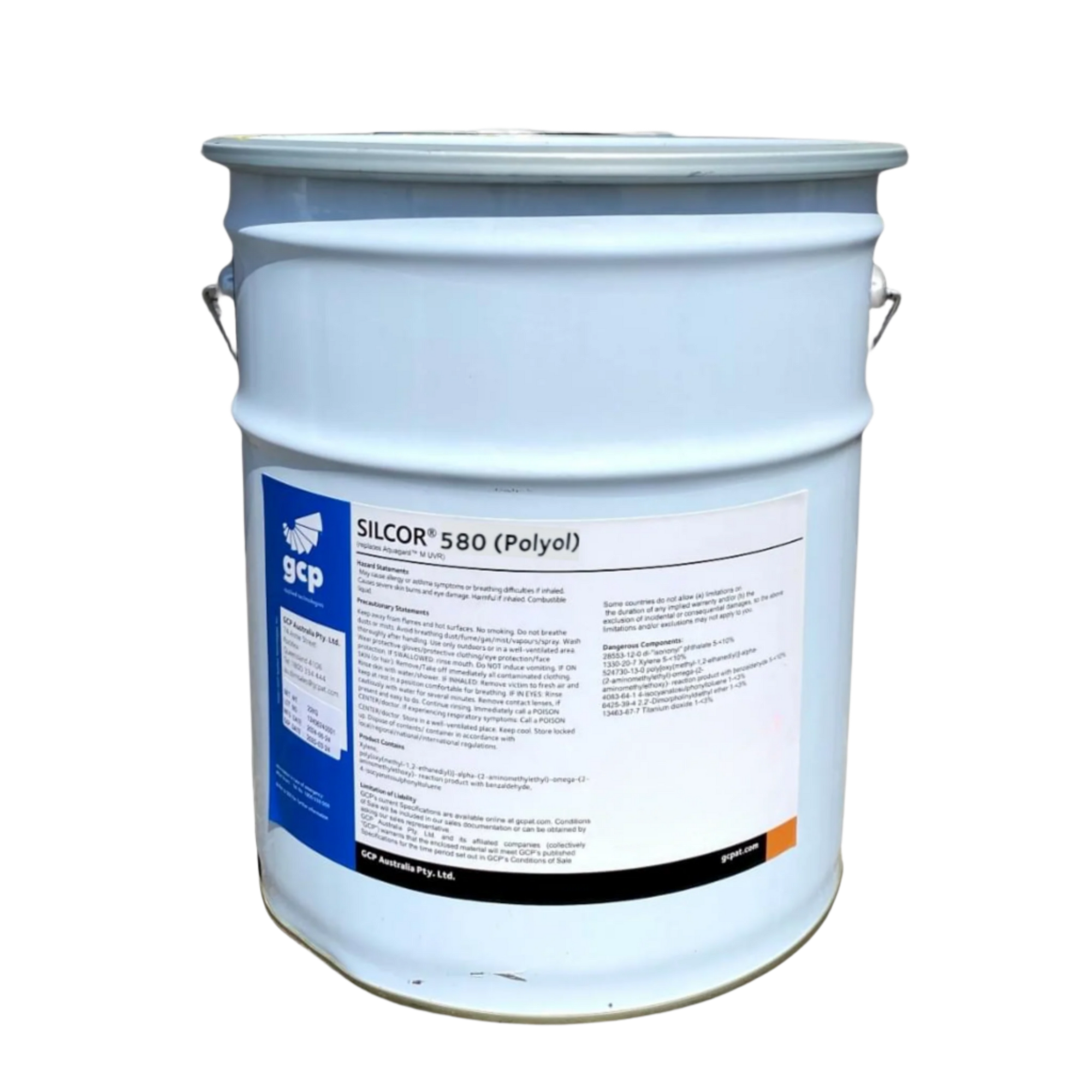 GCP Silcor 580 Polyol pail, two-part polyurethane waterproofing membrane for trafficable decks, balconies; AS 4654.1 Class...