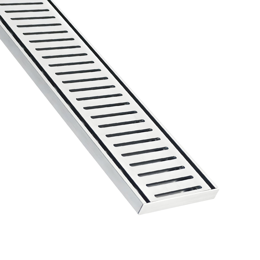 Lauxes Grates NXT 14 linear drain in Silver anodised aluminium