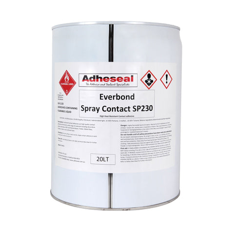 Adheseal Everbond SP-230 20L spray contact adhesive pail for fast-drying, heat-resistant bonding of foam, laminate, vinyl,...