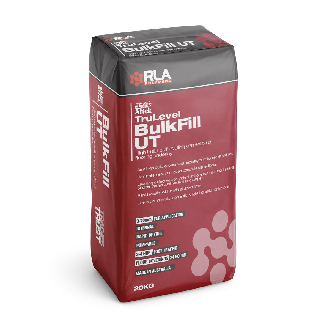 RLA TruLevel BulkFill UT 20kg bag: pumpable cementitious leveller for 3-70mm floor substrate prep, walk-on 3-4h, tiles in ...