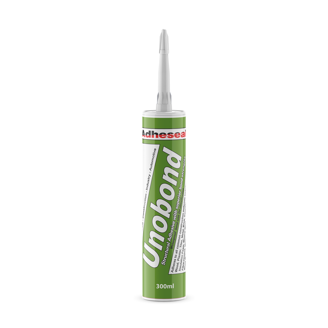 Adheseal Unobond 300ml polyurethane adhesive cartridge for D4 structural timber bonding in construction and marine use.